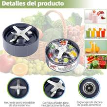 SHIXIONG Piezas de Repuesto Nutribullet con junta de goma, repuesto de base de cuchilla de acero inoxidable, cuchillas extractoras de repuesto compatibles con licuadoras NutriBullet 600W/900W - Negro - Ver 5