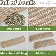 2包剑麻猫薄荷枕头玩具，含8000毫克有机草本混合物，互动猫玩具，经久耐用，耐咬，适合室内猫咪、幼猫和成猫，可用于抓挠、咀嚼、磨牙和踢打玩耍。 - 彩色 - 查看 7
