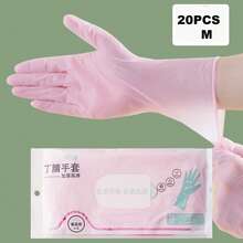 20pcs Reusable Nitrile Gloves, Thick & Durable Washable Cleaning Gloves, Latex-Free, Powder-Free, Non-Slip Long Cuff Gloves, Suitable For Kitchen Dishwashing, Household Cleaning And Food Preparation - Multicolor - View 12