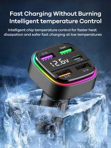 REMAX USB C Bluetooth Adapter For Car, PD Fast Charger With 5 Charging Port, Road Trip Essentials Cigarette Lighter Car Travel Essentials For Long Trips, Car Accessories, Super Practical Car Stuff - K34 - Xem 9