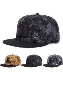 2026新款时尚创意嘻哈帽，个性化字母刺绣涂鸦棒球帽，街头滑板帽，户外日常通勤装饰帽，男女通用运动遮阳帽，休闲平沿帽 - A塗鴉 - 查看 12