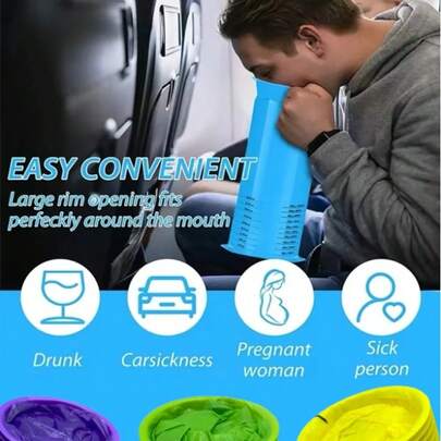 6/12pcs Disposable Vomit Bags, Leak-Proof Emesis Bags, Travel Motion Sickness Nausea Bags, Suitable For Adults And Pregnant Women, Cleaning Supplies, Household Tools