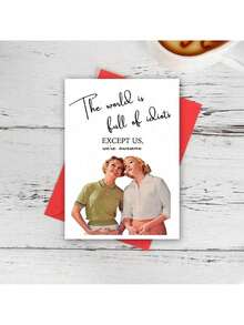 1 Pc Funny Adult Card With Caring Humor Design Female Birthday Greeting Card For Best Friends Girlfriends Sisters Mom Daughters Perfect For Birthday Card Gift Card Greeting Card Thank You Card Christmas Card Wedding Party Graduation Party Any Occasion With Envelope - 紅色 - 查看 1
