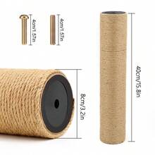 1pc M8 Cat Scratching Post For Cat Tree Tower DIY Cat Climbing Frame Replacement Post Sisal Rope Entangle Kitten Toy Scratch Furniture - 1 Piece 40 X 8 cm - View 3