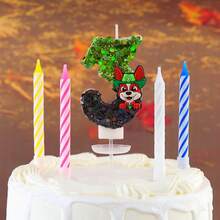 Paw Patrol 5支汪汪队主题数字蜡烛，1支数字蜡烛和4支柱状蜡烛，蛋糕装饰，派对闪光创意生日蜡烛，适用于各种节日装饰 - 彩色 - 查看 10