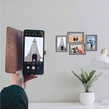 CYPNMarcos para fotos tipo Collage. Portaretratos para pared para multiples fotos de 4x6 10x15cm . Cuadro decorativo de una sola pieza en color gris. (Gris 4 Fotos)Fashion - 219619413 - Ver 7