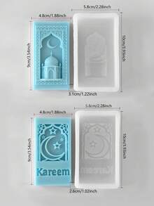 Reusable Islamic Arabic Architecture & Calligraphy Candle Mold - Moon And Star Night Sky Design With Palm Tree, Crescent Moon And Arabic Calligraphy (Full Pattern) - Suitable For Ramadan, Eid, Weddings, Home Decor - Compatible With Gel Wax, Paraffin Wax, Soy Wax - Easy Demold - White - View 9