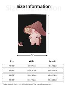 Elderly Mushroom Walking Pet Snail Baseball Cap Heavy-Duty Polyester Blanket, Long-Lasting Warm Throw - màu đen - Xem 3