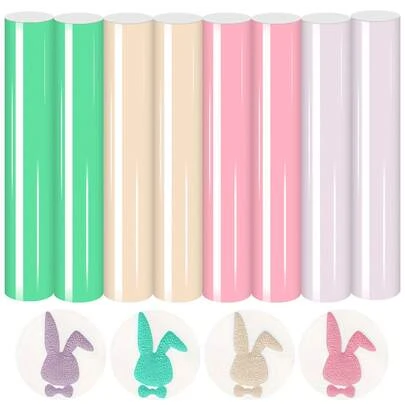 8pcs 12x10 Inch Foam Heat Transfer Vinyl, 3D Foam Texture Design, Ideal For T-Shirts, Hoodies And Hats, Easy To Use Foaming Heat Press Film