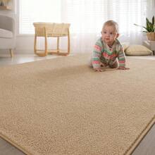 Alfombra Rectangular de Espuma Viscoelástica 4x6 Pies, Negra Sólida Suave, Ideal para Sala de Estar y Dormitorio - Beis - Ver 10