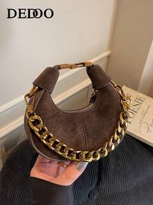 小巧时尚口红包跨境磨砂新月腋下包迷你链条2026新款斜挎包 - 咖啡 - 查看 8