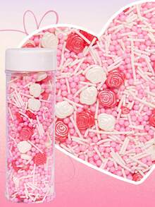 Edible Sprinkles For Valentine's Day And Wedding Cake Decoration, Pink Heart-Shaped Candy Pearls, Perfect For Valentine's Day Cakes And Wedding Party Cakes; Ideal Toppings For Cakes, Cupcakes, Cookies And Ice Cream, Suitable Supplies For Valentine's Day, Mother's Day, Birthdays And Wedding Parties - Multicolor - View 7