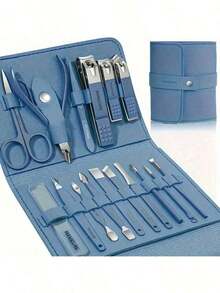 16-Piece Professional Manicure Set |   Stainless Steel Nail Care Kit With Travel Case |   Complete At-Home & On-The-Go Grooming Kit - 淡紫色 - 查看 3