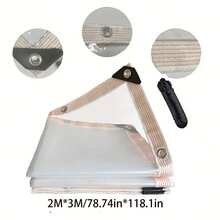 One Transparent Rainproof And Windproof Tarpaulin With A Sealing Ring, Suitable For Outdoor Gardens, Sunshades, Plants, Camping, Etc.