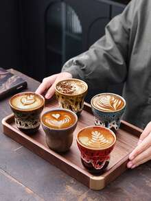 1个190毫升花生形陶瓷浓缩拿铁杯，创意个性化迷你家用水杯，男女皆宜的高端办公杯，派对毕业杯，个人办公杯，迷你水杯 - 彩色 - 查看 1