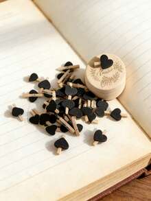 50个迷你木质心形衣夹 DIY工艺夹 照片纸夹 适用于卡片、绘画、剪贴簿、派对用品、婚礼装饰、婚礼装饰（红色） - 彩色 - 查看 8