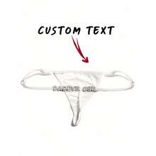 Custom Thong G-Strings With Charms Name Personalized Charm Thong With Any Name Custom Thong Couple Gift Fashionable, Colorful, Funny Unique, Customized Finds Gift, Personalized Gifts For Women, Lingerie, Winter Fashion, Panties, Underwear, Thongs Ideal Gifts For Her Family, Friends, For Winter, For Fall/Autumn, For Holiday, Rave,Chic Autumn,Enchanted Romance Gown,Bridallingerie - 白色 - 查看 2