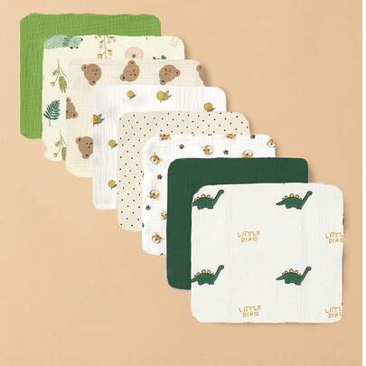 Set de 5 baberos, paños de eructo, paños de alimentación, paños multiusos, surtido aleatorio para bebé