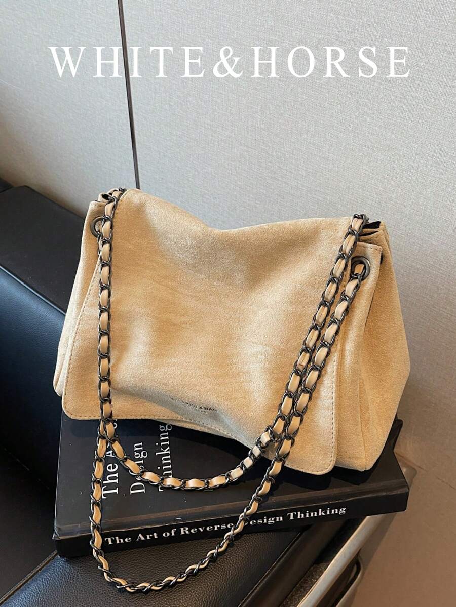 Túi đeo vai nữ phong cách cổ điển, túi tote đeo chéo dung tích lớn, túi xách dây xích đa năng phù hợp cho công sở và đi làm, mùa thu/đông.