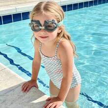 儿童卡通彩色透明大框游泳镜，防雾游泳池沙滩冲浪水上护目镜/眼镜，男女通用 - 彩色 - 查看 3