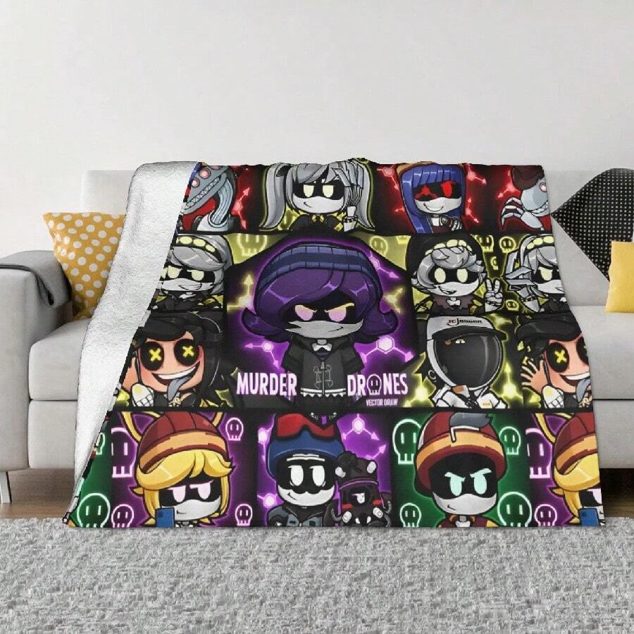 Manta de franela con diseño de drones de dibujos animados Mr. dibujos animados, de estilo bohemio, para verano, otoño e invierno, ultra suave y transpirable, para cama, viaje y uso en sofá, sala de estar y dormitorio. Manta suave y cómoda con diseño de P-Plim P-Plim para sofá, sala de estar, cama y dormitorio, adecuada para viajes y regalos. Manta esponjosa y acogedora con diseño de P-Plim Plim, ideal para sala de estar, oficina, dormitorio, cumpleaños, hogar y viajes. Manta súper suave y cálida con diseños de , y , de 50x60 pulgadas, para sofá, cama y múltiples usos. - Blanco 1 - Ver 1