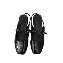 Zapatos Mary Jane de Plata de Nicho Francés con Lazo, Sandalias de Punta Cerrada, Primavera Verano 2025, Nuevos Zapatos Pequeños de Cuero, Zapatos Individuales - Plateado - Ver 6