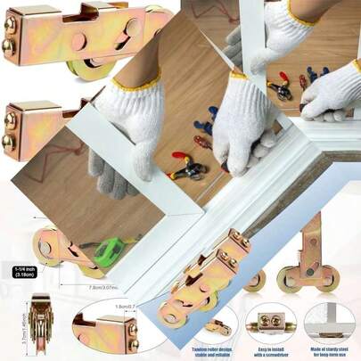 Sliding Patio Door, Screen Doors, Gates, Windows Roller Assembly - Replacement Hardware With Smooth Sliding Function