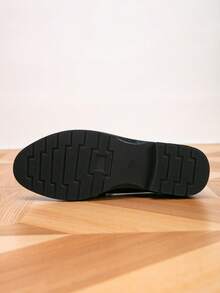 女士乐福鞋，圆头复古平底乐福鞋，户外复古女鞋，女鞋，休闲鞋，黑色鞋 - 黑色 - 查看 9