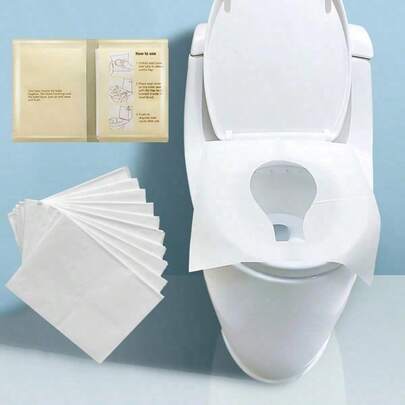 60pcs Disposable Toilet Seat Covers, Water-Soluble Portable Toilet Seat Stickers, Suitable For Travel And Hotel Bathrooms, Individually Packaged, Easy To Carry, Fit Most Toilet Shapes, Also Applicable For Public Restrooms, Airplanes And Camping.