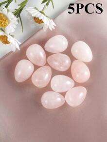 5/10/15/25颗天然玫瑰石英蛋 - 灵性疗愈水晶，抛光掌石，用于能量疗愈、冥想、脉轮平衡、家居装饰和礼品