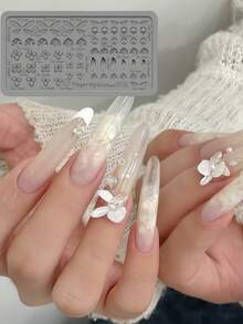 3D Silicone Mold New Ultra-Thin Carved Orchid Nail Art Decoration Mold - Clear - View 3