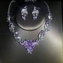 A Women's Jewelry Set, Including A Necklace And Earrings, Set With Rhinestones. Stylish, Elegant, And Luxurious, Suitable For Brides, Weddings, Banquets, Parties, And Formal Occasions. - Jewelry Set - View 10