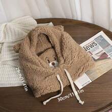 1pc Women's Cute Bear Plush Knitted Hat - Multicolor - View 4