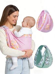 1pc Infant Baby Carrier Nursing Cover, Multifunctional Lightweight Backpack Carrier For Newborns, Convenient For Outdoor Use, Suitable For All Seasons - Pink - View 6