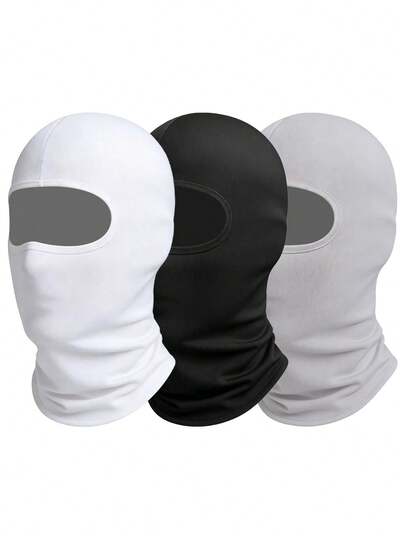 1pc/Set Unisex Solid Color Balaclava Headwear, Breathable Quick-Dry Face Cover For Cycling, Outdoor Activities, Sun Protection