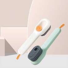 2pcs Shoe Brush Set, Dual-Sided Bathroom Cleaning Brush, Soft Bristles, Non-Shedding, Household & Portable - Multicolor - View 2