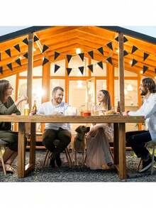 10米/20支彩色三角旗装饰，包含红色、黄色、紫色、蓝色、黑色、粉色、白色、绿色等多种颜色可选，塑料三角旗，适用于开幕式、婚礼、建筑工地警示、生日派对装饰、户外防水防晒节日悬挂装饰、商场活动氛围营造、幼儿园毕业典礼场景装饰、网红露营野餐拍照道具等。 - 彩色 - 查看 8