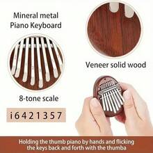 Kalimba de 8 notas de alta calidad: Piano de dedo, adecuado para fiestas y regalos, para mayores de 14 años, mini piano de pulgar de madera maciza de 8 notas Kalimba de 5 dedos, instrumento de piano de dedo portátil para principiantes - Multicolor - Ver 8