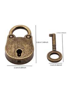 Vintage Mini Personalized Heart-Shaped Padlock With Key, Travel Luggage, Diary, Cabinet, Couple Lock Set