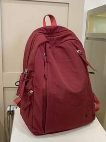 Esta es una mochila de unicolor que se puede usar en ambos hombros, en un solo hombro y se puede llevar en la mano. La mochila no es solo un artículo simple, sino que también transmite tu estilo de vida y actitud. Gran capacidad, ligera, impermeable, mochila con personaje de dibujos animados, adecuada para el estilo universitario, el regreso a la escuela y los viajes. - Multicolor - Ver 12