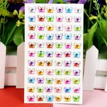 亚克力钻石心形星星贴纸，儿童DIY派对，相册，手机，杯子，水晶钻石贴纸 - 彩色 - 查看 16