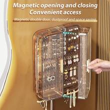 2PCS Wall-Mounted Multifunctional Earring And Necklace Jewelry Box, High-End And Exquisite Jewelry Rack Jewelry Storage Box Wall Mounted Display Rack Suitable For All Girls Valentine's Day Gifts, Students Returning To School Gifts, Friends Sisters Birthday Gifts - 彩色 - 查看 2
