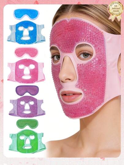 2pcs/1pc Face Ice Pack, Eye Mask, Cooling Gel Beads, Reusable Hot/Cold Compress, Soft And Flexible After Freezing, Effectively Relieves Dry Eyes, Dry Skin, Puffiness, Tension, Itchy Eyes, Headaches, Dark Circles, Reduces Facial Swelling, Soothes Sleep, Suitable For Mouth, Dental, Use