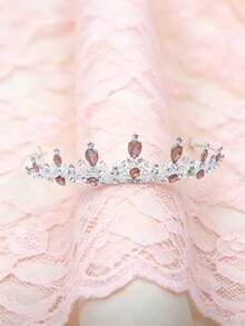 2pcs Baroque Bridal Hair Accessories, Wedding Dress Headpiece, Alloy Adult Party Fully Rhinestone Crown, Luxury Crystal Tiara - Multicolor - View 4