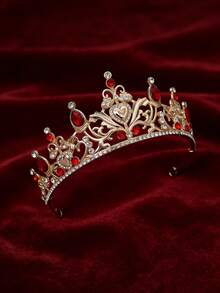 1pc Women's Wedding Headpiece And Crown, Crystal Queen Crown Silver Bridal Wedding Crown, Adult Princess Headdress For Birthday Party Dress