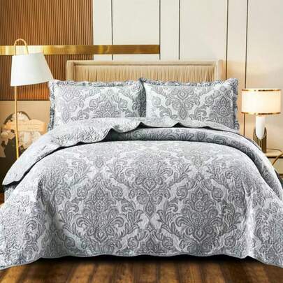 3 Piece Quilted Patchwork Bedspread - Soft Throw Bedding Set, Perfect For Single Double King Size Beds Bedroom Decor & Cozy Home