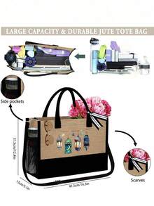 Lantern Pattern For Eid Al Fitr Tote Bag With Makeup Bag And Hat Set; Ladies' Portable Zipper Wallet, Fashionable Travel Wash Bag, Lunch Box Bag, Backpack, School Travel Beach Women's Day Multifunctional Bag, Multifunctional Portable Handbag, University Backpack That Can Hold Textbooks; Holiday Travel Lightweight Bag - Multicolor - View 11