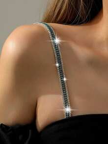 2pcs Rhinestone Shoulder Chain Straps For Women - Elegant Sexy Body Chain Bra Accessories - Multicolor - View 8