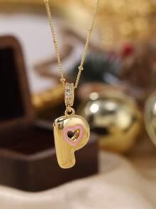 1pc Stylish And Simple Women's Necklace With 26 Letter Pendant (A-Z Capital Letters). Suitable For Everyday Wear, Unisex, And As A Gift For Friends. - Multicolor - View 18