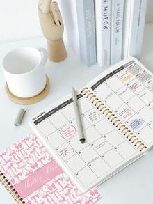 Trees A5 Spiral Monthly Planner 2026.1-2026.12 – 2026 Full-Year Calendar Book With Notes, To-Do Lists & Monthly Overview Pages – Great For Office, School & Home,Office Desk Accessories,Perfect Gifts For Women - Pink - View 3